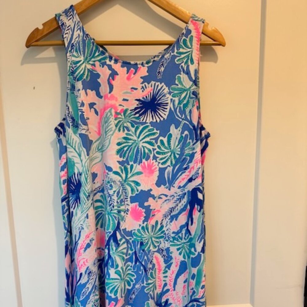 Lilly Pulitzer Kristen Swing Dress Jet Stream (Size Large)